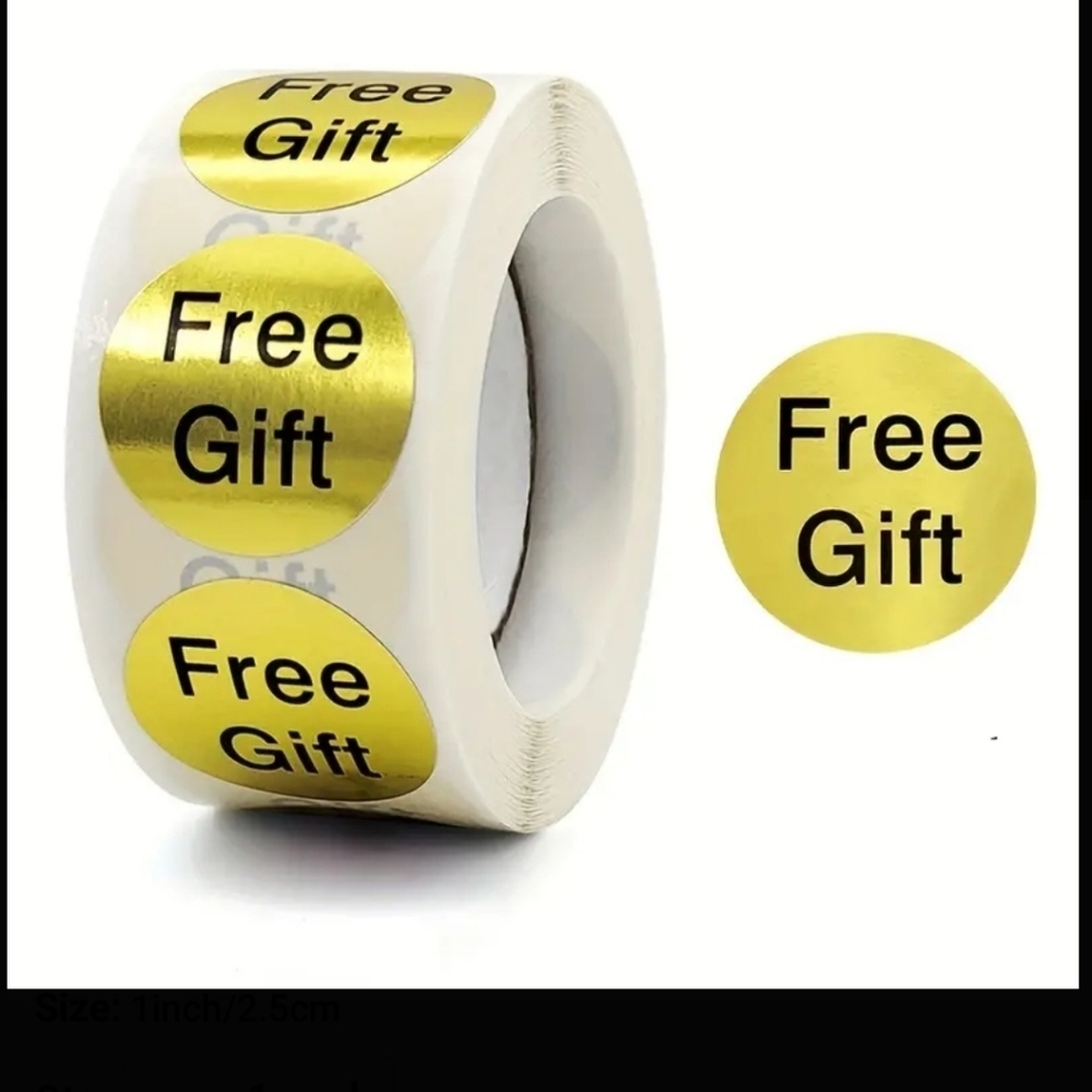500 Free Gift stickers Gold